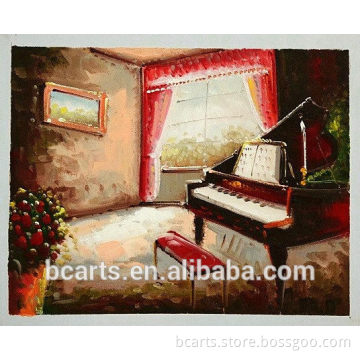 Hot impressionist style acrylic piano painting of customized size